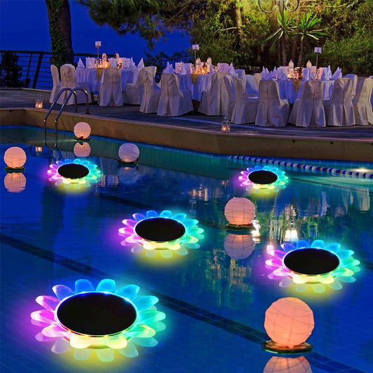 Swimming Pool Sunflower Solar Motion Light (Set of 2)